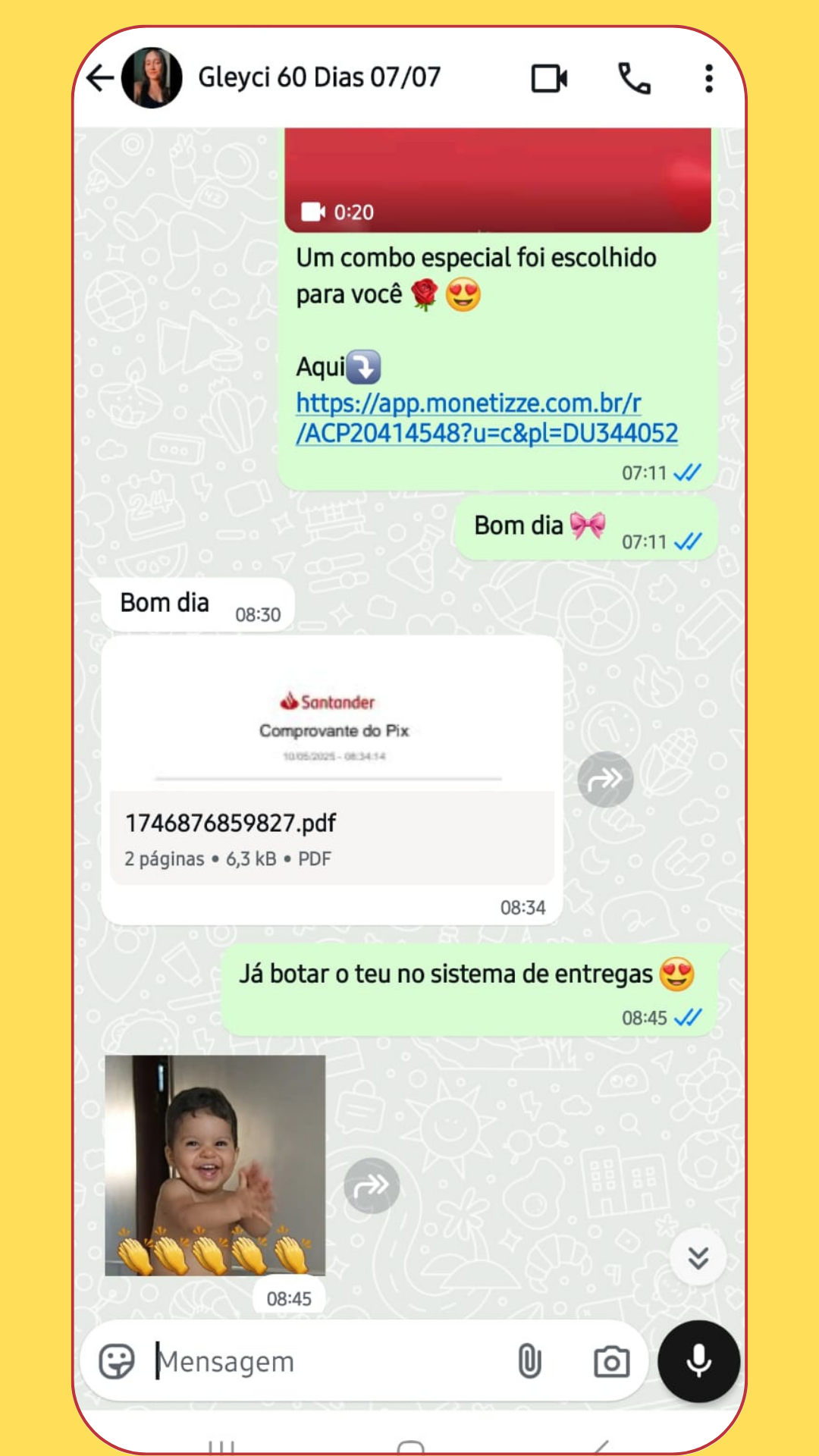 Feedback da cliente