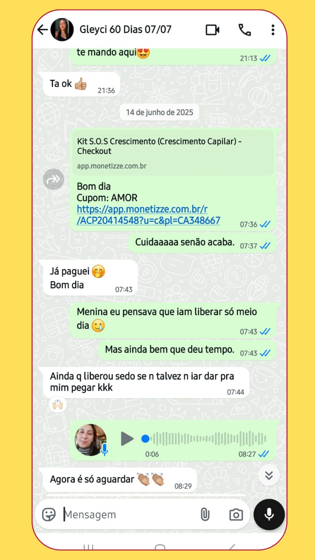 Feedback da cliente