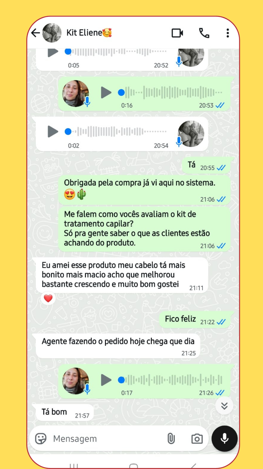 Feedback da cliente